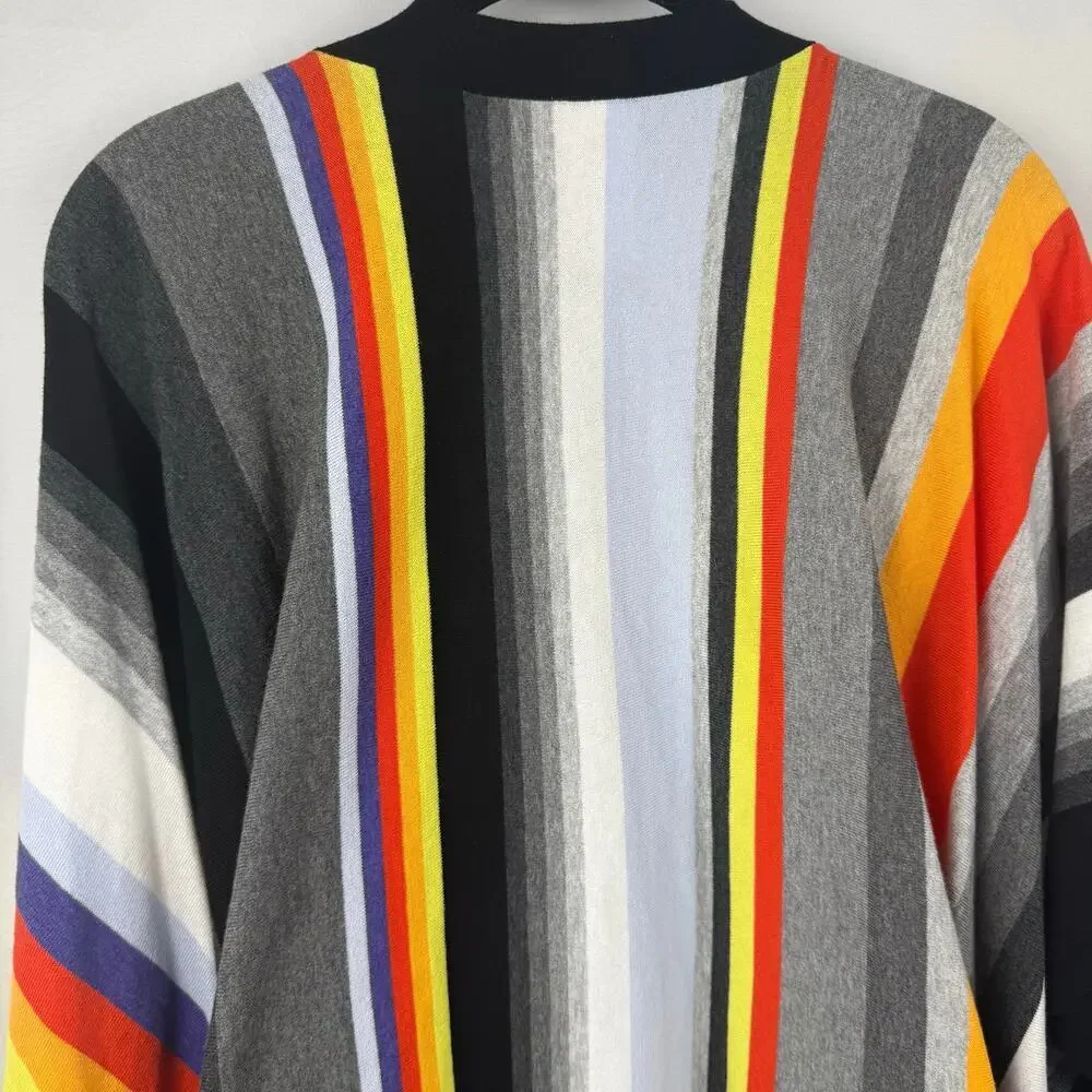 Cabi Multicolor Striped Serape Convertible Poncho Cape 100% Cotton Size M/L - Picture 5 of 9